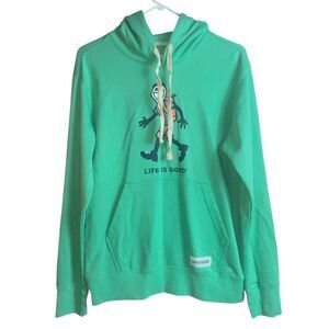 LIFE IS GOOD Mint Green Jake Hiking Hoodie Sweatshirt Men’s Sz Medium